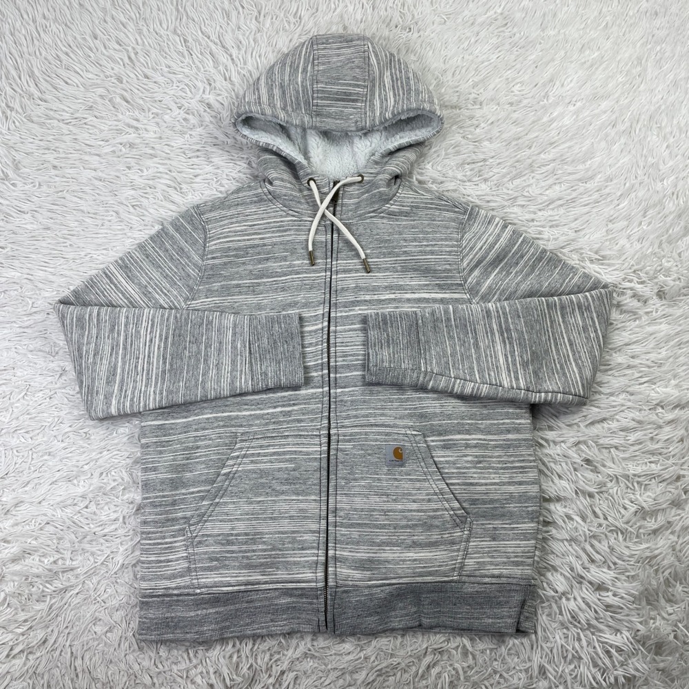 Carhartt Sweater Womens Medium Shadow Space Dye Clarksburg Sherpa-Lined Hoodie M